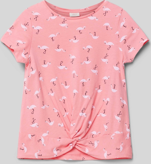 Różowa bluzka dziecięca S.Oliver dla dziewczynek z bawełny