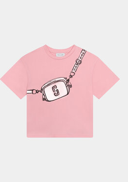 Różowa bluzka dziecięca The Marc Jacobs dla dziewczynek z krótkim rękawem