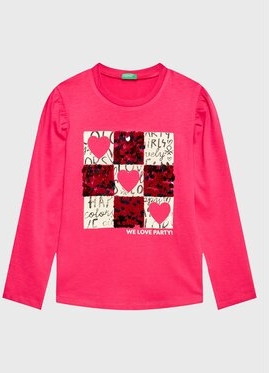 Różowa bluzka dziecięca United Colors Of Benetton
