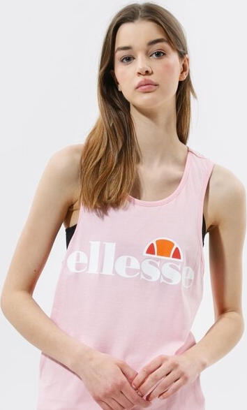 Różowa bluzka Ellesse z okrągłym dekoltem w sportowym stylu