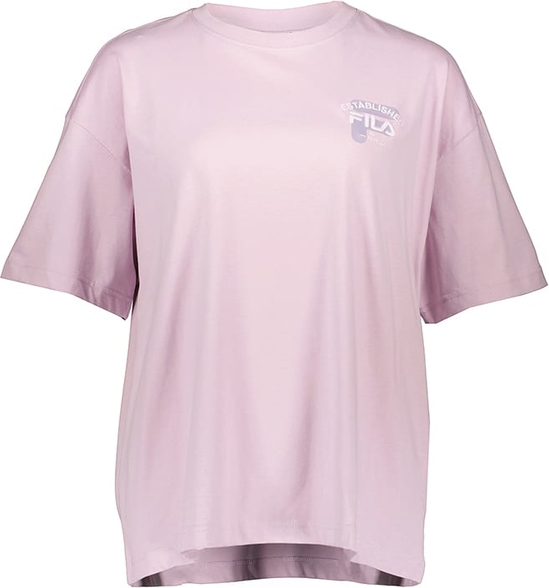 Różowa bluzka Fila z bawełny w sportowym stylu z krótkim rękawem