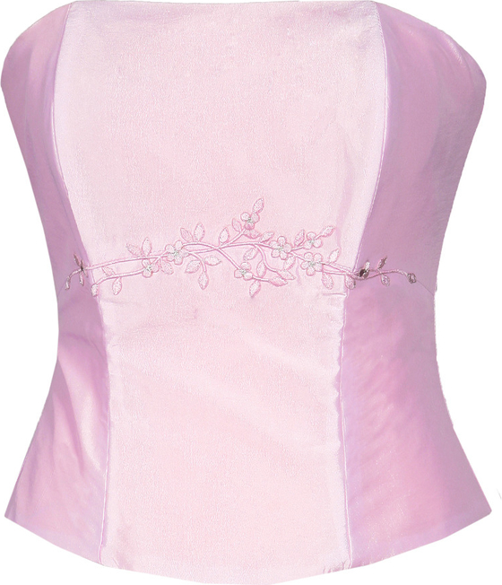 Różowa bluzka Fokus w stylu glamour bez rękawów