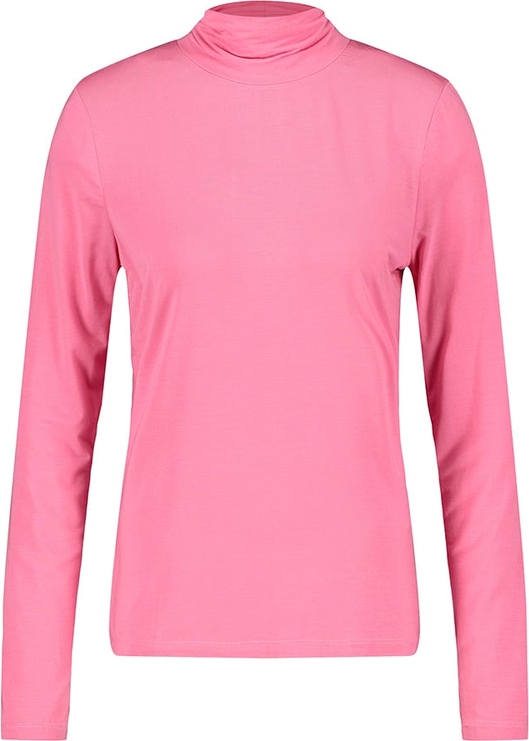 Różowa bluzka Gerry Weber z golfem z długim rękawem w stylu casual