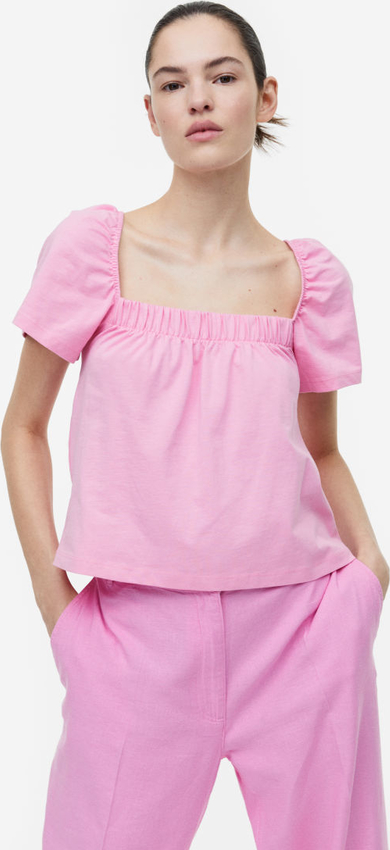 Różowa bluzka H & M z dżerseju