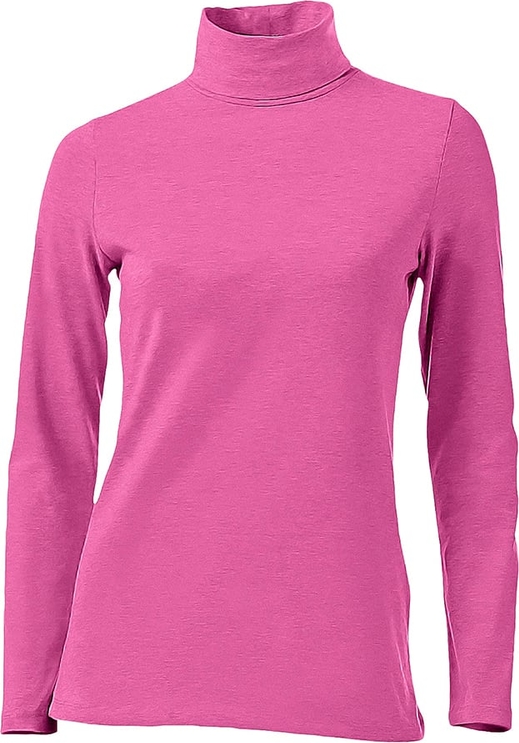 Różowa bluzka Heine w stylu casual z bawełny z długim rękawem
