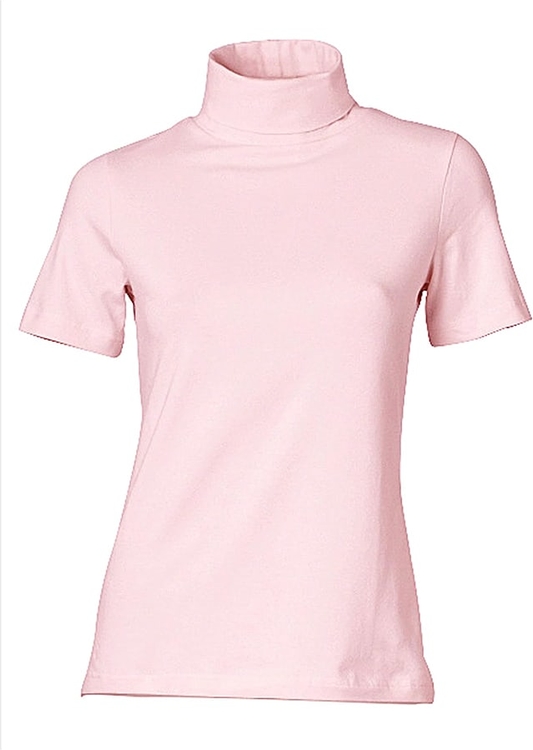 Różowa bluzka Heine w stylu casual z golfem
