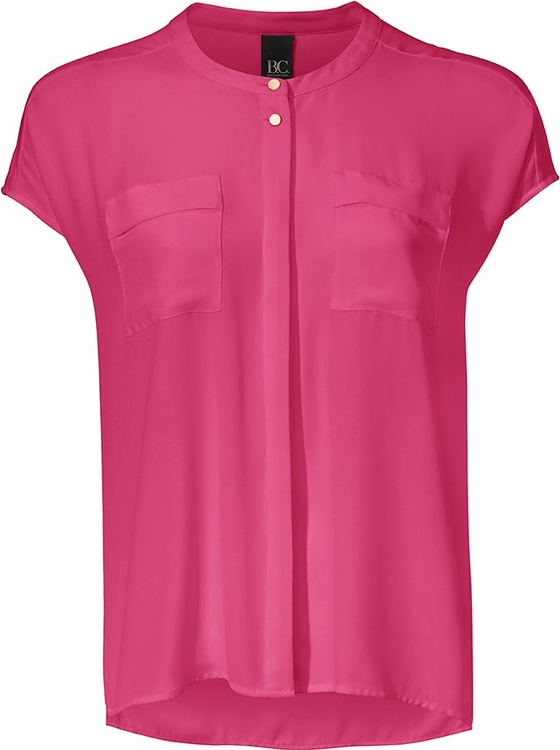 Różowa bluzka Heine z krótkim rękawem z okrągłym dekoltem