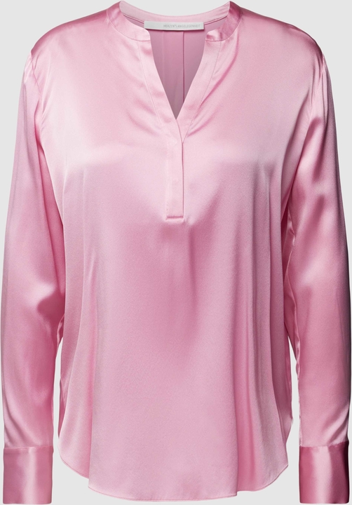 Różowa bluzka Herzensangelegenheit z długim rękawem w stylu casual