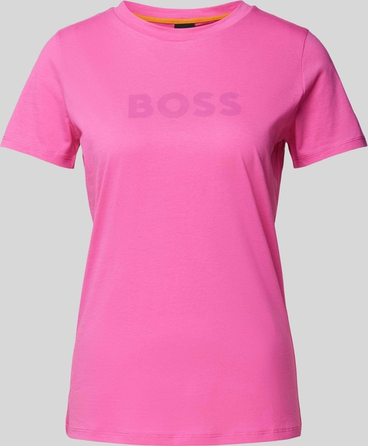 Różowa bluzka Hugo Boss w młodzieżowym stylu z krótkim rękawem