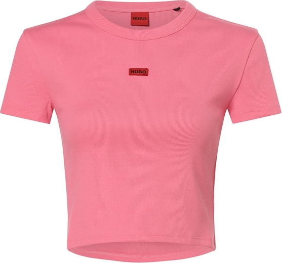 Różowa bluzka Hugo Boss z bawełny