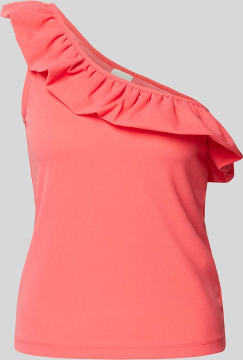 Różowa bluzka Ichi w stylu casual z krótkim rękawem