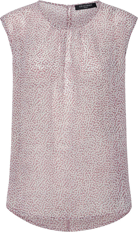 Różowa bluzka Ilse Jacobsen z okrągłym dekoltem