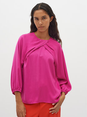 Różowa bluzka InWear z długim rękawem w stylu casual