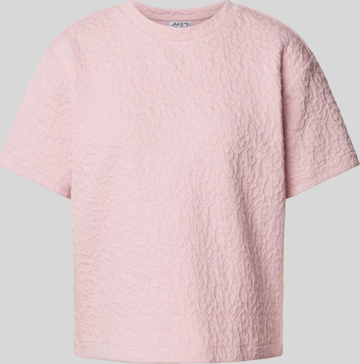 Różowa bluzka Jake*s Studio Woman z okrągłym dekoltem z bawełny