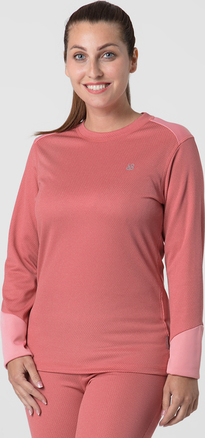 Różowa bluzka LOAP z długim rękawem w sportowym stylu