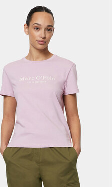 Różowa bluzka Marc O'Polo z krótkim rękawem z okrągłym dekoltem