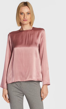 Różowa bluzka Marella w stylu casual z długim rękawem