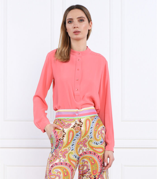 Różowa bluzka Marella z jedwabiu w stylu casual
