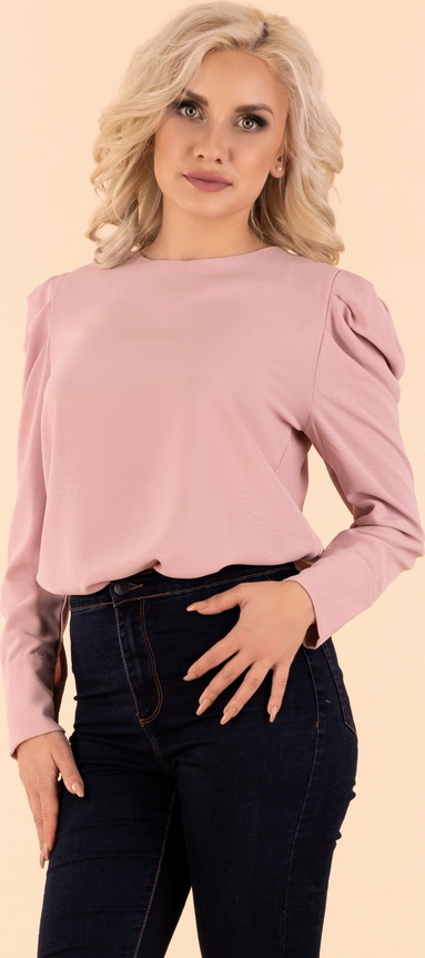 Różowa bluzka MERRIBEL z okrągłym dekoltem