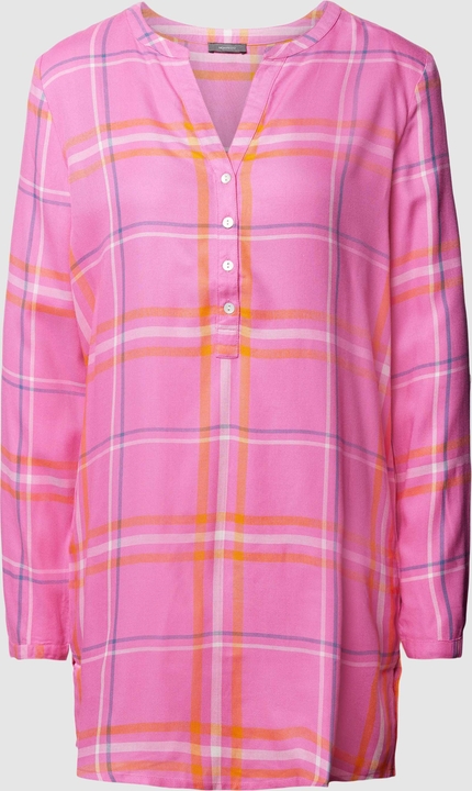 Różowa bluzka Montego z długim rękawem w stylu casual