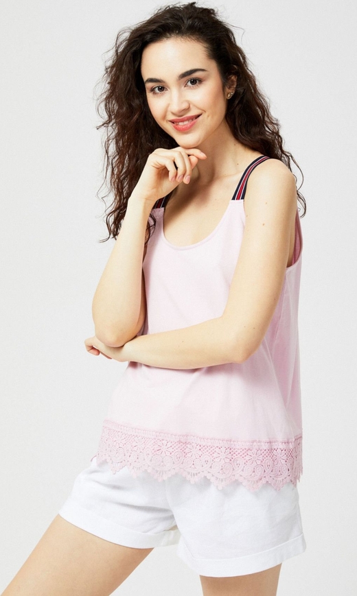 Różowa bluzka Moodo.pl z bawełny