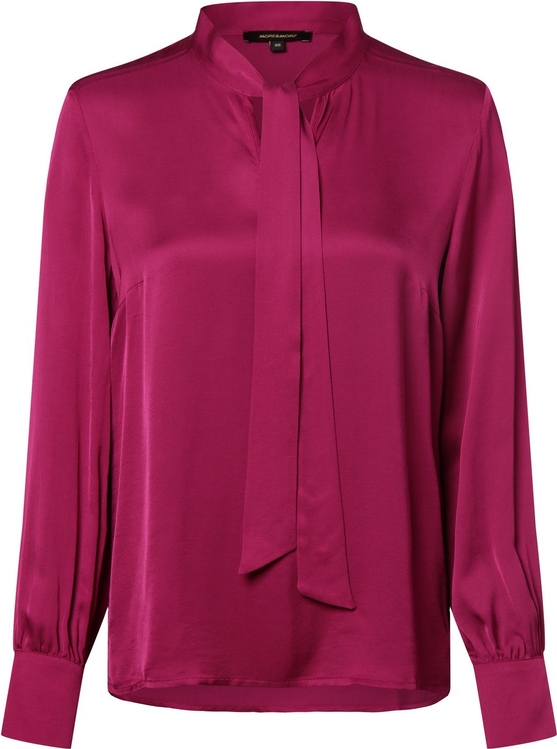 Różowa bluzka More & More w stylu casual z długim rękawem
