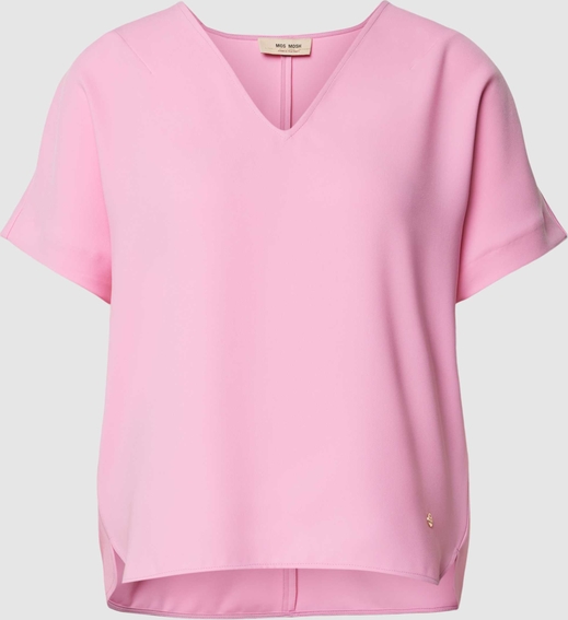 Różowa bluzka Mos Mosh z dekoltem w kształcie litery v w stylu casual