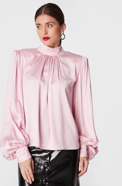 Różowa bluzka Mvp Wardrobe z długim rękawem