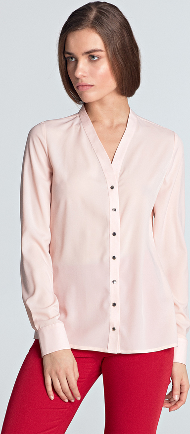 Różowa bluzka NIFE z długim rękawem