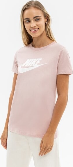 Różowa bluzka Nike z krótkim rękawem w sportowym stylu