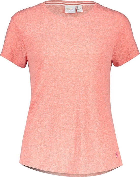 Różowa bluzka O´neill z bawełny z okrągłym dekoltem w stylu casual