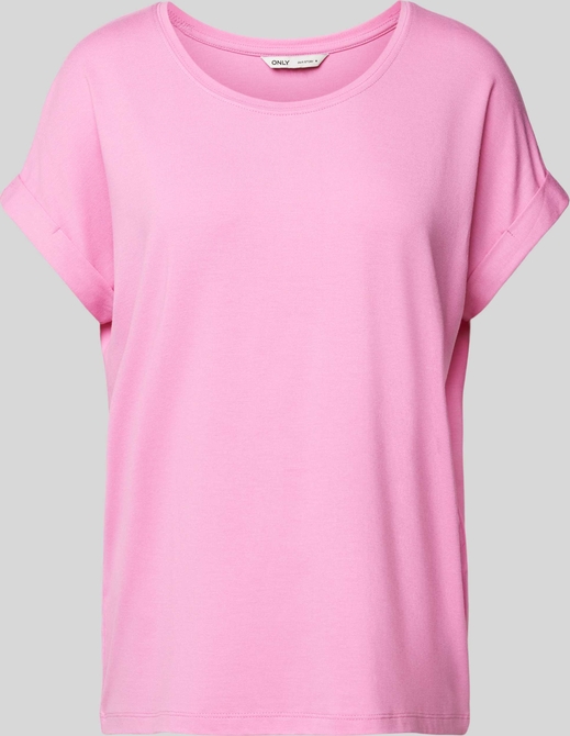 Różowa bluzka Only w stylu casual z okrągłym dekoltem