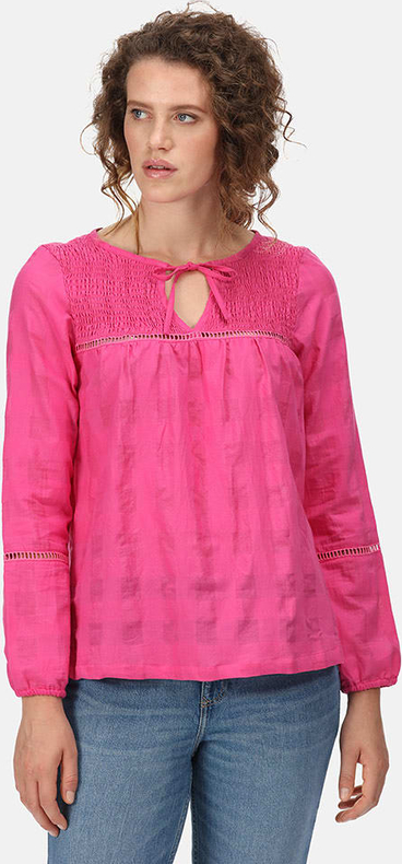 Różowa bluzka Regatta z bawełny w sportowym stylu