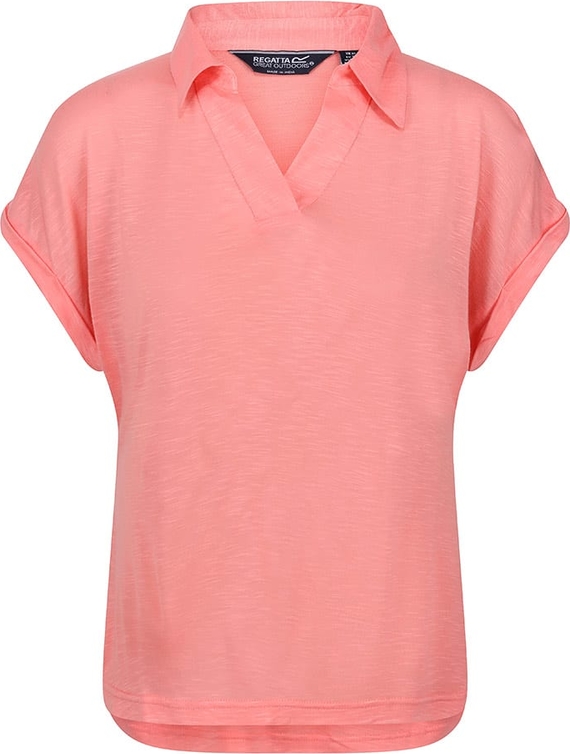 Różowa bluzka Regatta z krótkim rękawem z dekoltem w kształcie litery v
