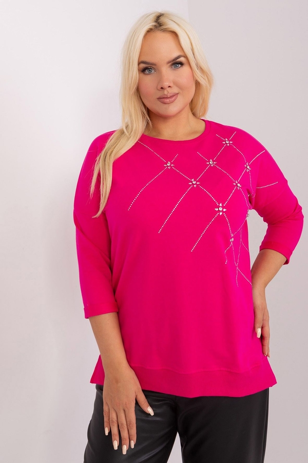 Różowa bluzka Relevance w stylu casual z bawełny