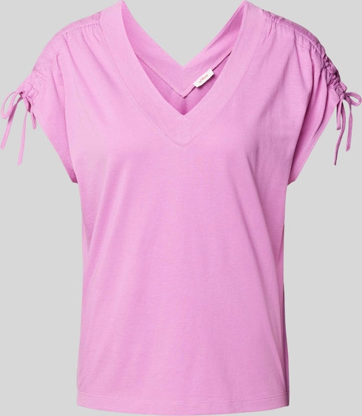 Różowa bluzka S.Oliver z krótkim rękawem z bawełny