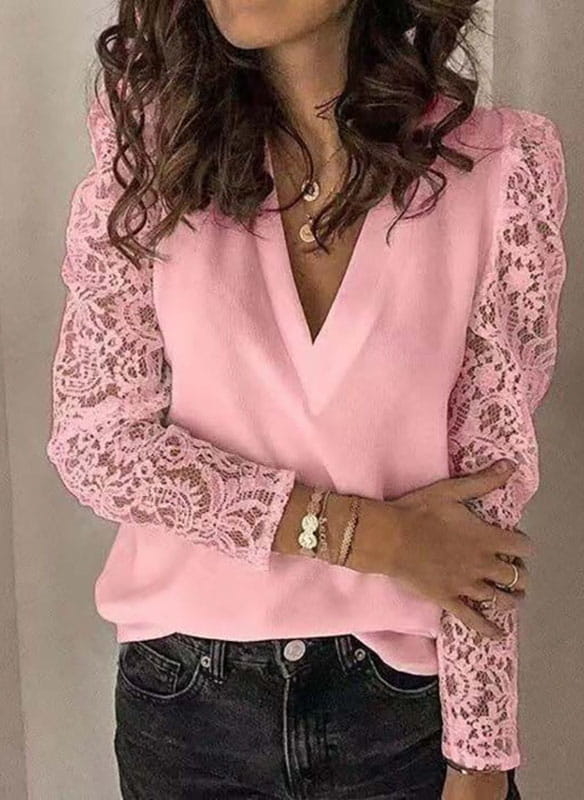 Różowa bluzka Sandbella w stylu casual