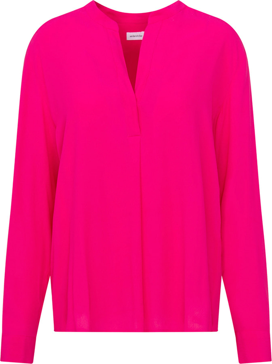 Różowa bluzka Seidensticker z dekoltem w kształcie litery v w stylu casual z długim rękawem