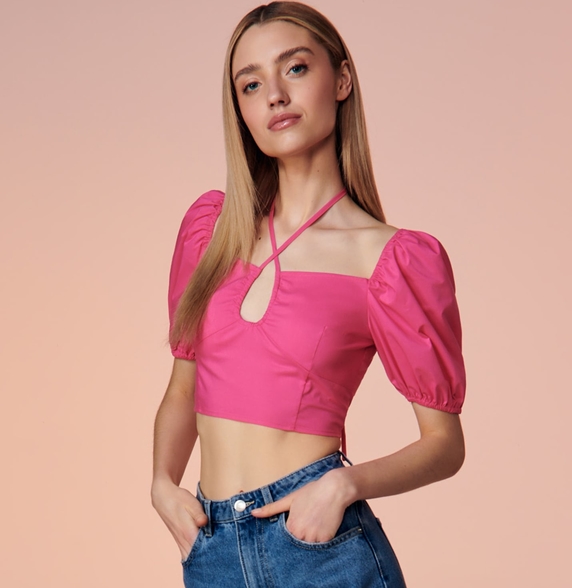 Różowa bluzka Sinsay w stylu casual