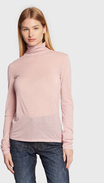 Różowa bluzka Sisley w stylu casual z długim rękawem