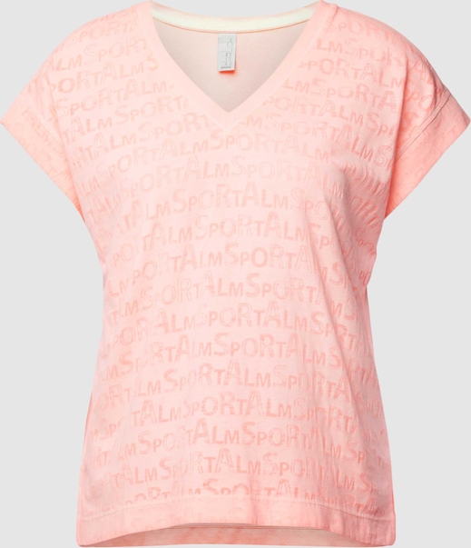 Różowa bluzka Sportalm z dekoltem w kształcie litery v