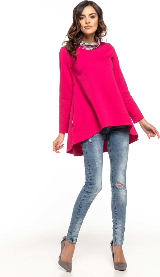 Różowa bluzka Tessita z bawełny z długim rękawem