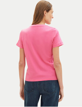 Różowa bluzka Tom Tailor w młodzieżowym stylu z krótkim rękawem