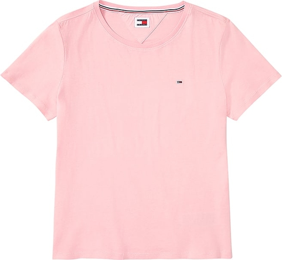 Różowa bluzka Tommy Jeans w stylu casual