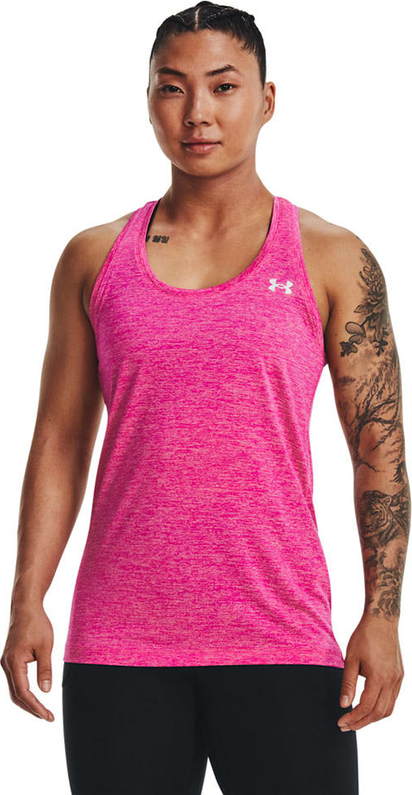Różowa bluzka Under Armour na ramiączkach z okrągłym dekoltem w sportowym stylu