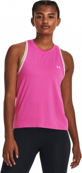Różowa bluzka Under Armour z tkaniny w sportowym stylu z okrągłym dekoltem
