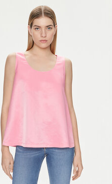 Różowa bluzka United Colors Of Benetton na ramiączkach w stylu casual