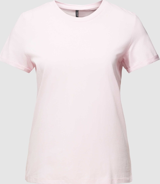Różowa bluzka Vero Moda z krótkim rękawem z bawełny