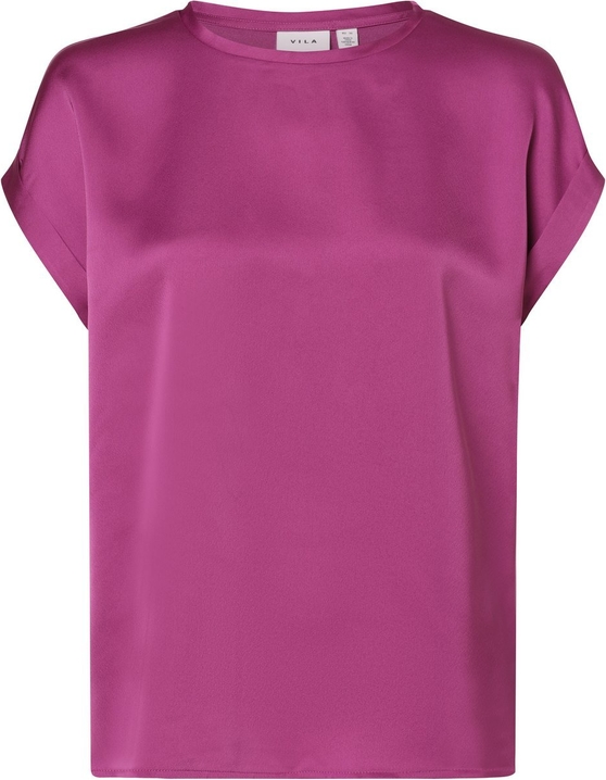 Różowa bluzka Vila z okrągłym dekoltem