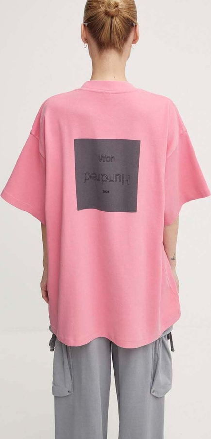 Różowa bluzka Won Hundred z krótkim rękawem